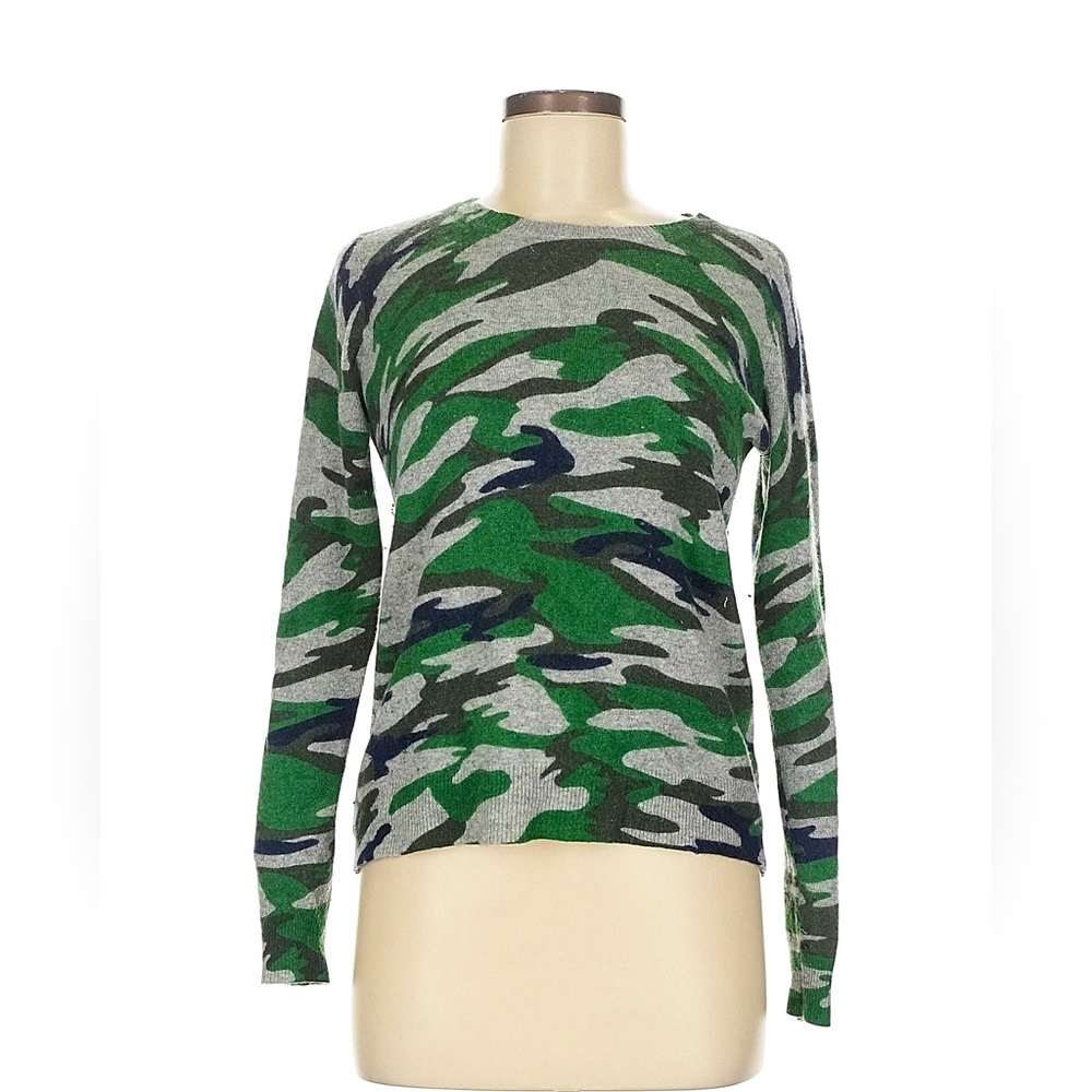 Catherine Malandrino Cashmere Pullover Sweater Camo Green Gray women Size M *A*